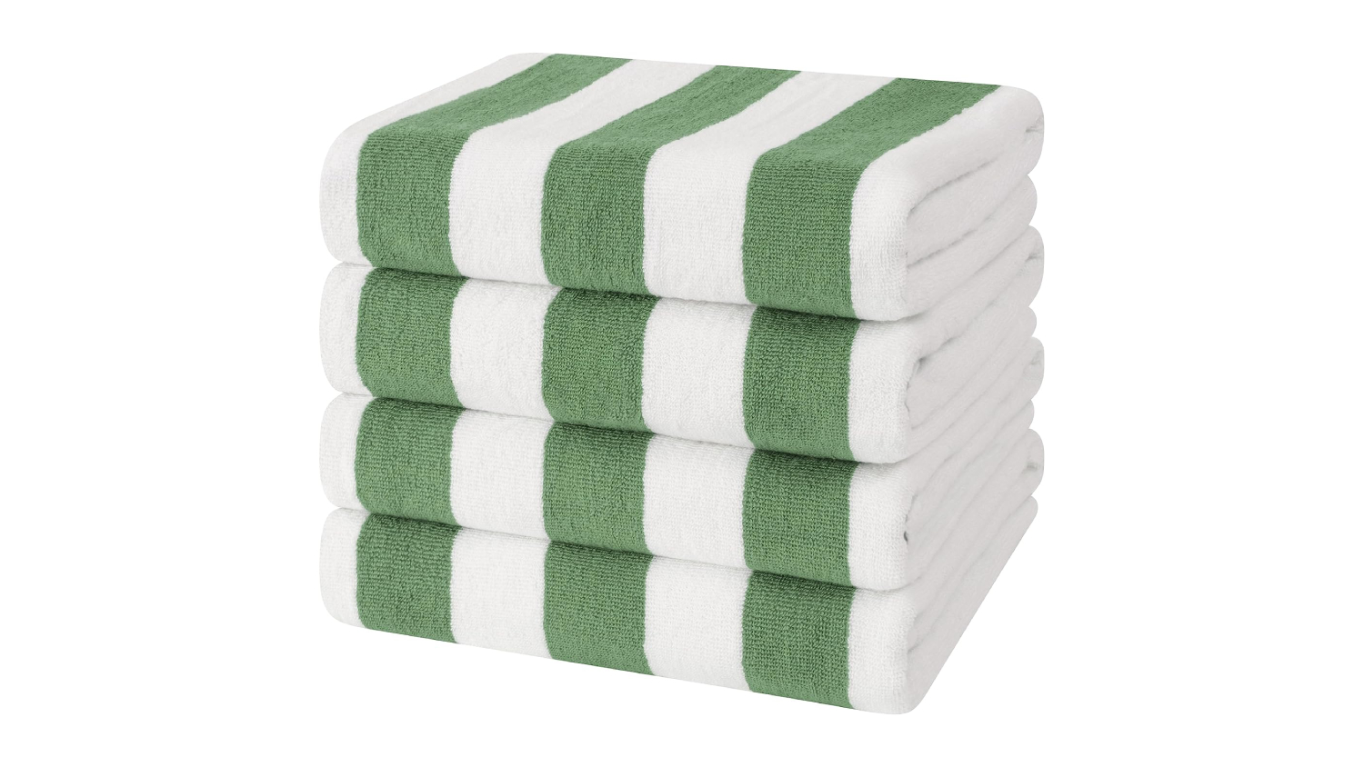 Stack of four folded cotton beach towels