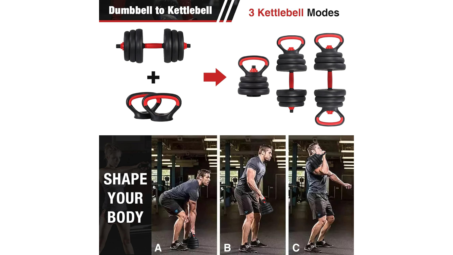 Kmall 4-in-1 Adjustable Dumbbell Set 40kgs