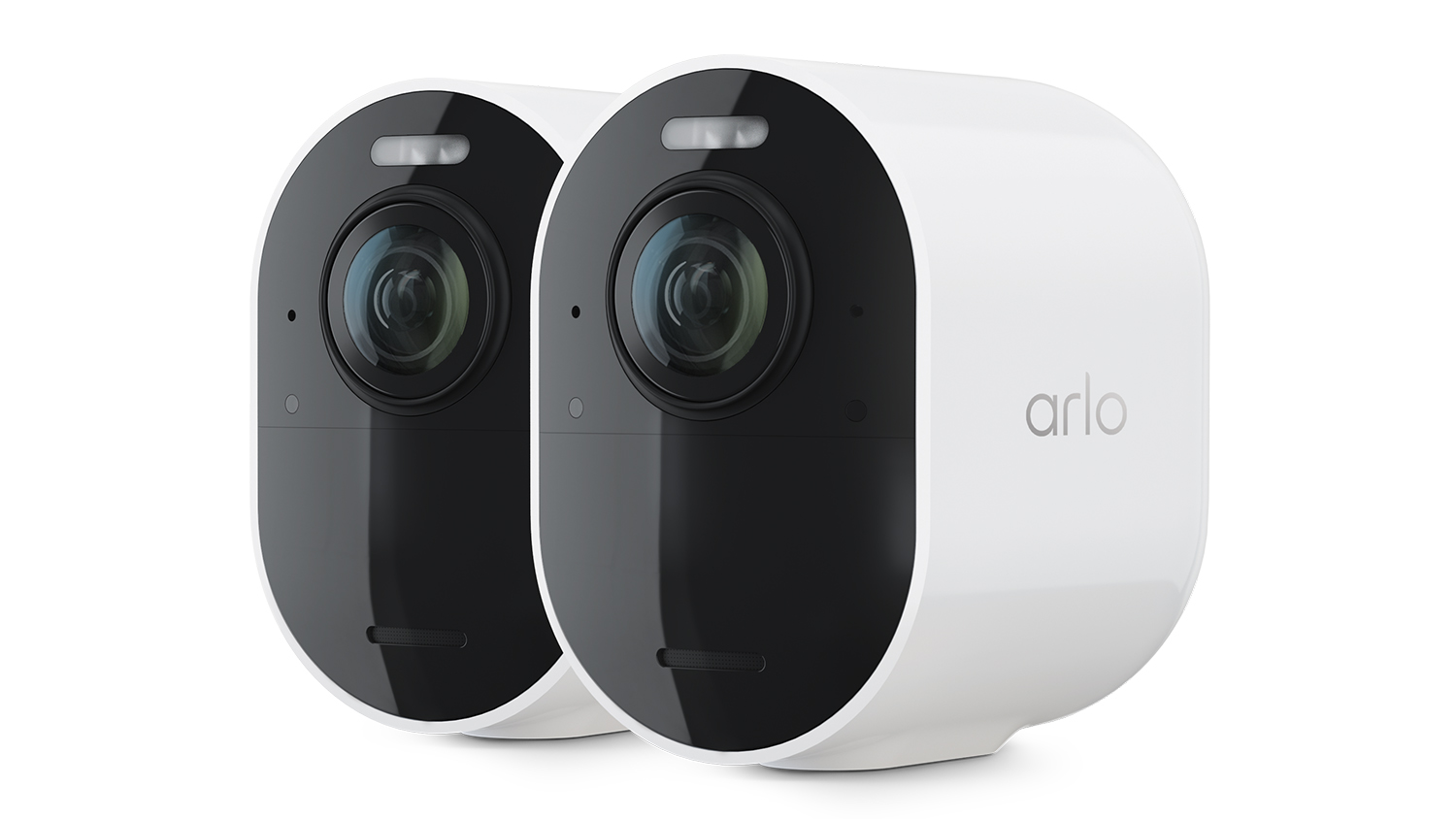 A two-pack Arlo Ultra (3rd Gen) Security Camera set, showing its minimalist design and white finish