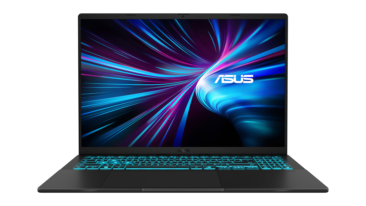 An Asus Vivobook V16 16" Gaming Laptop in matte black finish