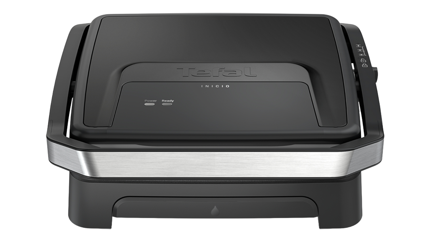 A Tefal Inicio 4 Slice Sandwich Press in a stylish black and stainless steel finish