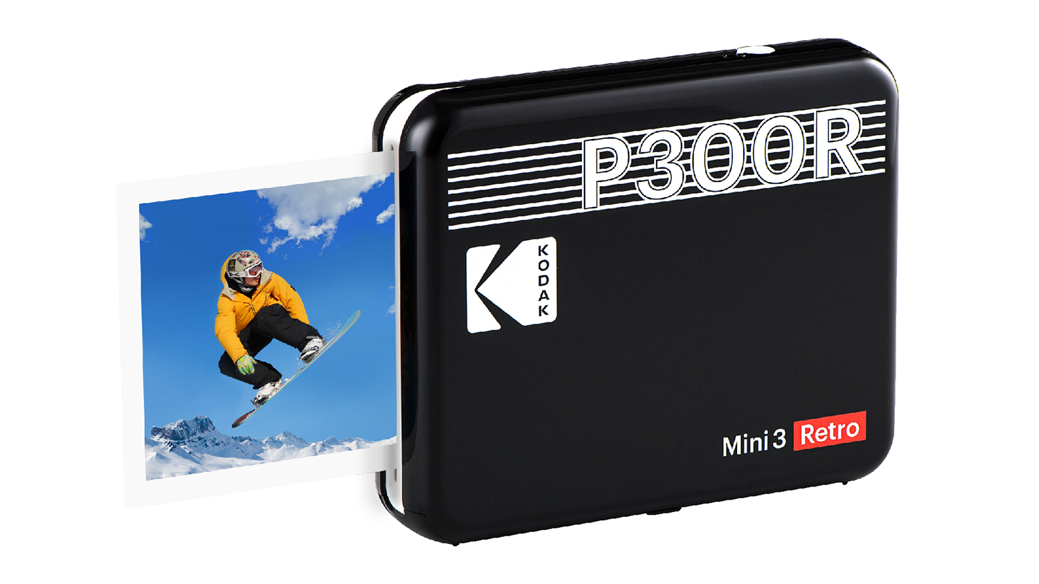 Kodak Mini 3 Retro 3" x 3" Instant Photo Printer in sleek black finish
