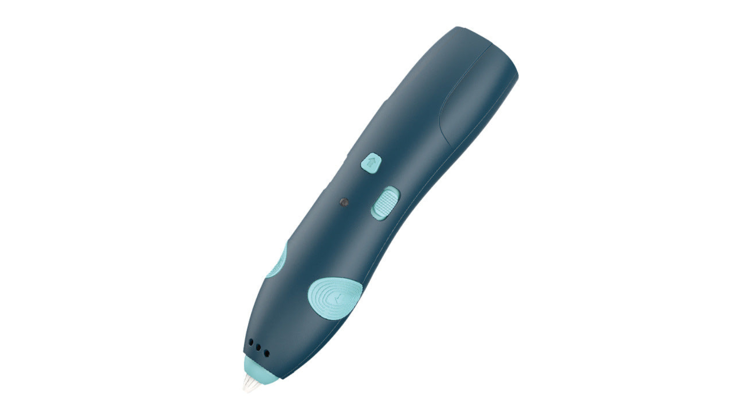 A left-angled view of a 3D filament printing pen