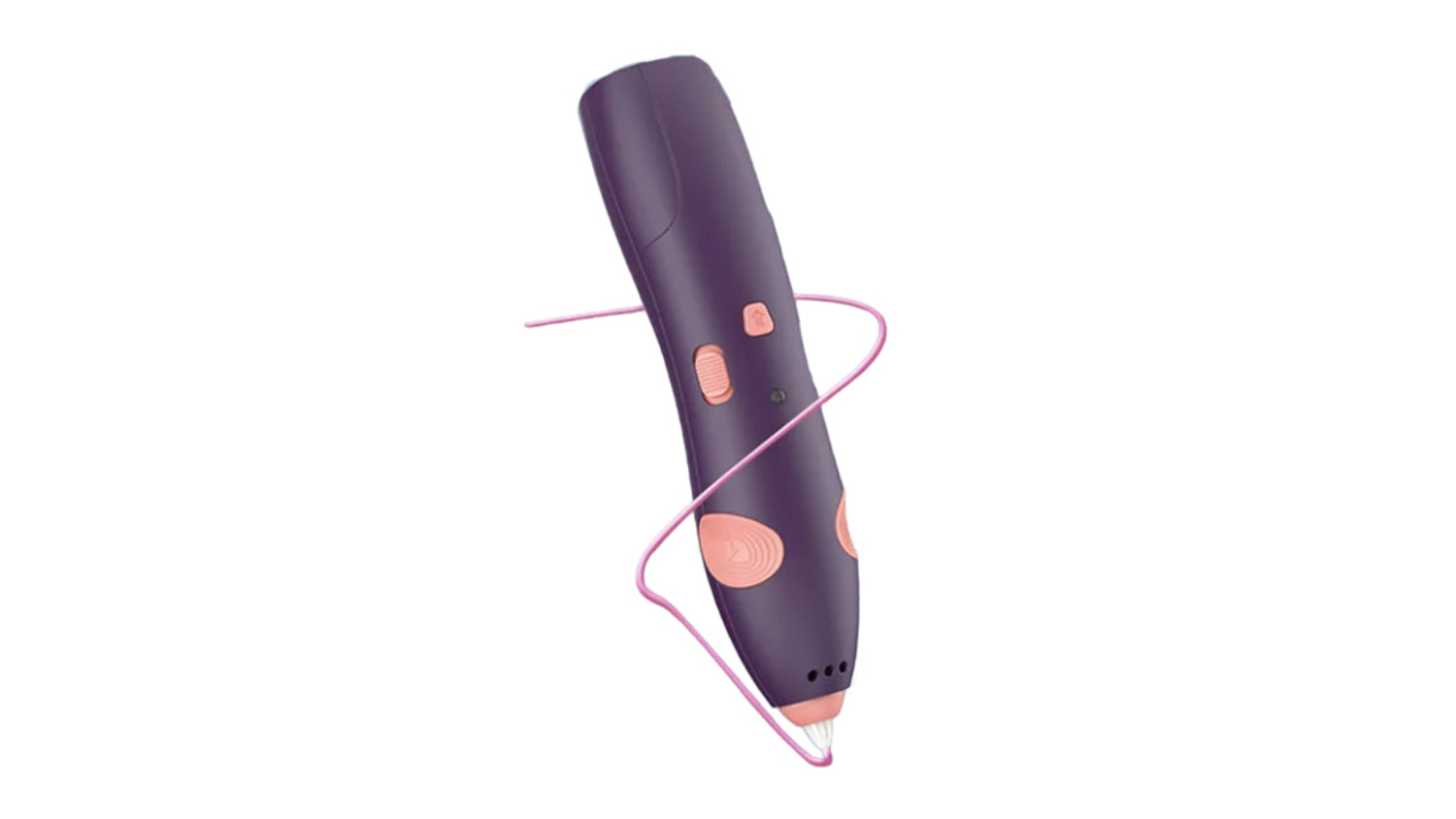 A left-angled view of a 3D filament printing pen