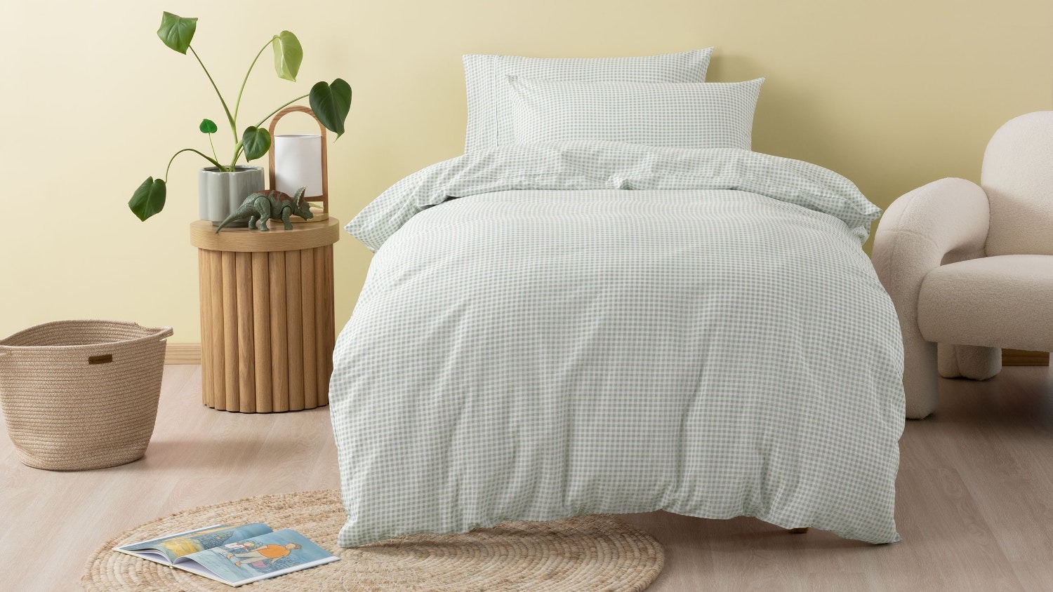 Jagger Sage Duvet Cover Set by Squiggles