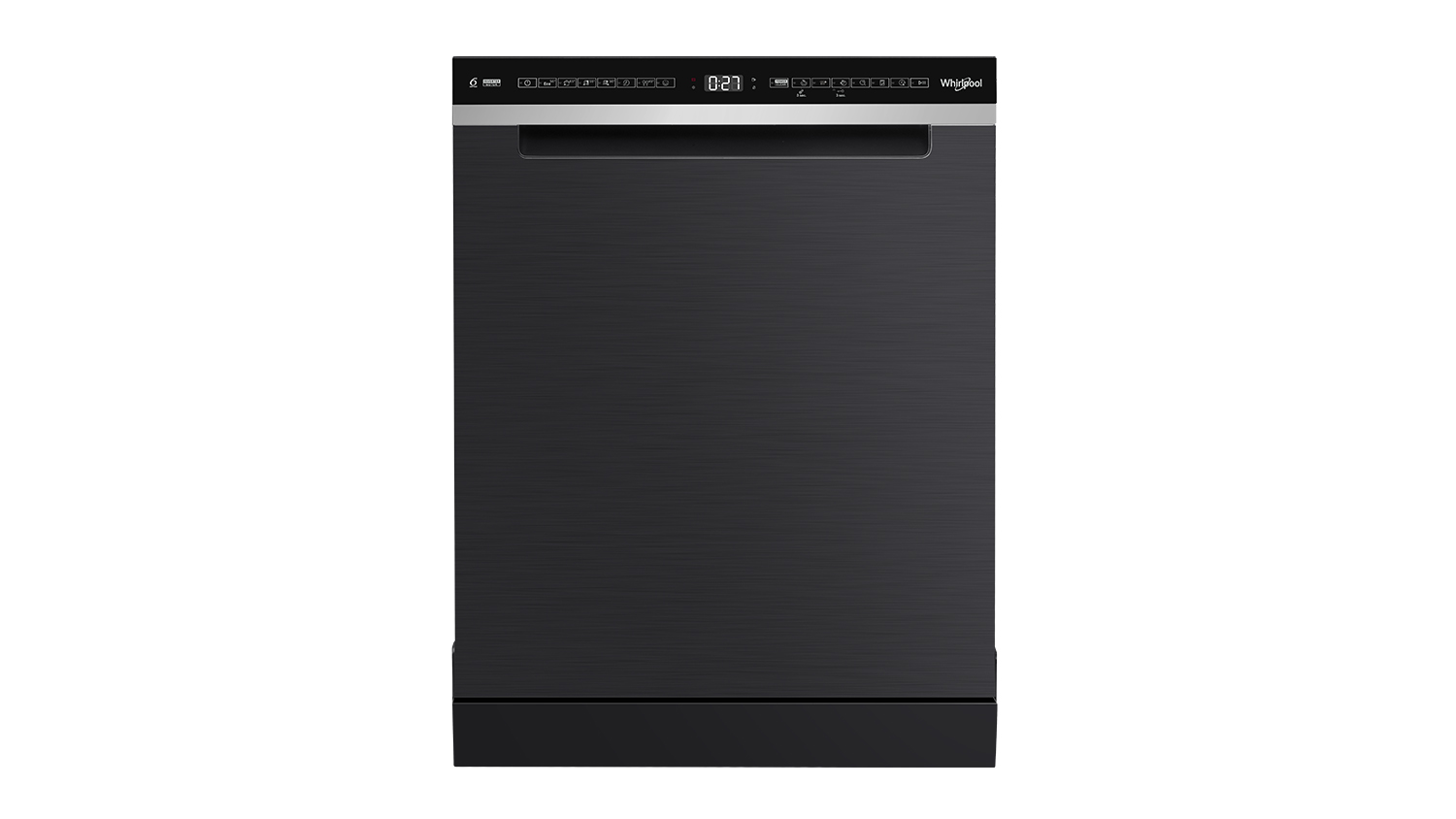 Whirlpool 14 Place Setting Built-Under Dishwasher in a sleek black finish