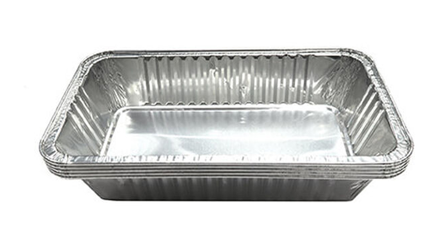 Stack of Ziggy Disposable Foil Drip Trays for grilling or baking