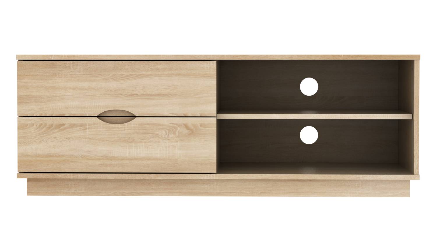 Front view of the AVS 1.2m Cilo TV/AV Entertainment Centre Cabinet in Ivory Ash finish