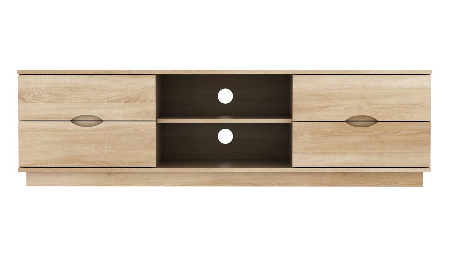 Front view of the AVS 1.5m Cilo TV/AV Entertainment Centre Cabinet in Ivory Ash finish