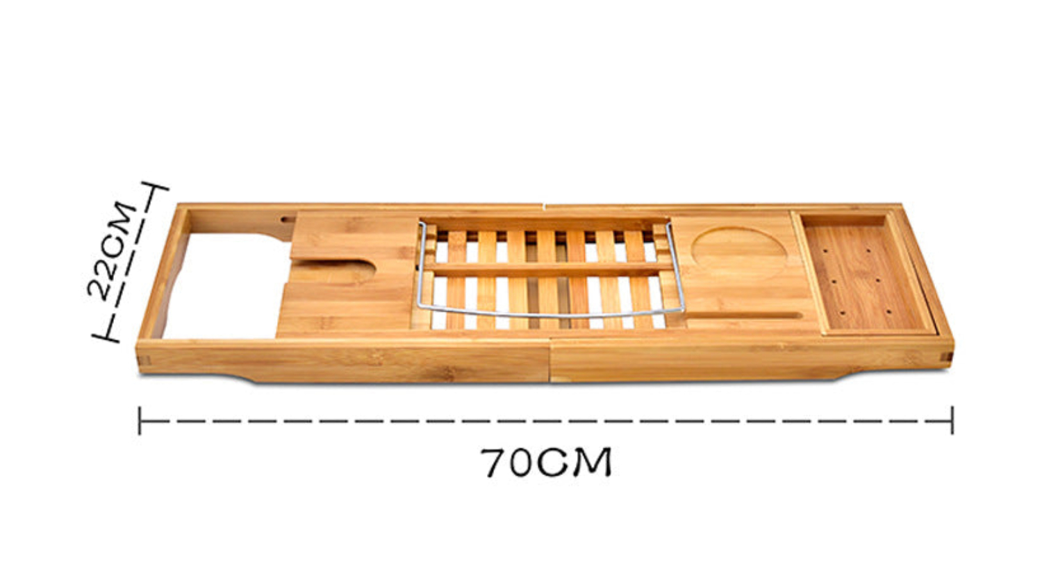 Kmall Bamboo Bathtub Caddy Tray