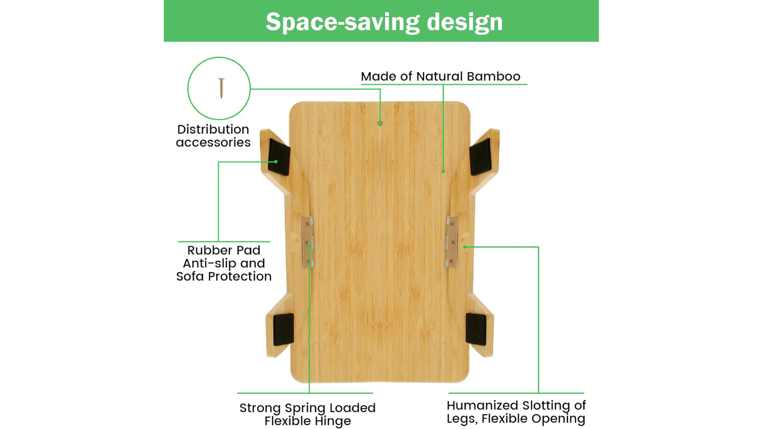 Kmall Bamboo Couch Arm Table
