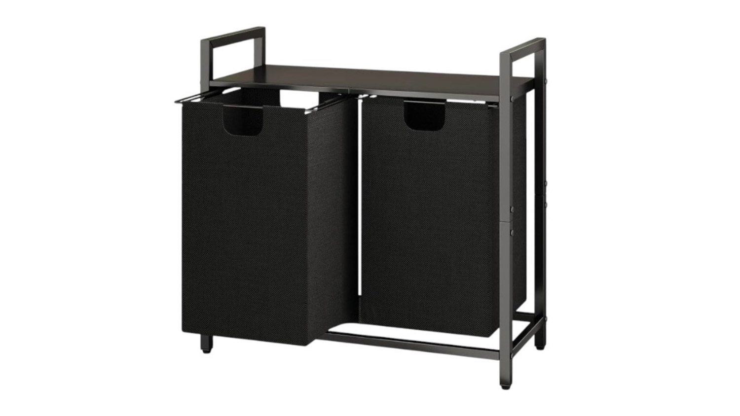 Kmall Dual Compartment Pull-Out Laundry Hamper with Shelf