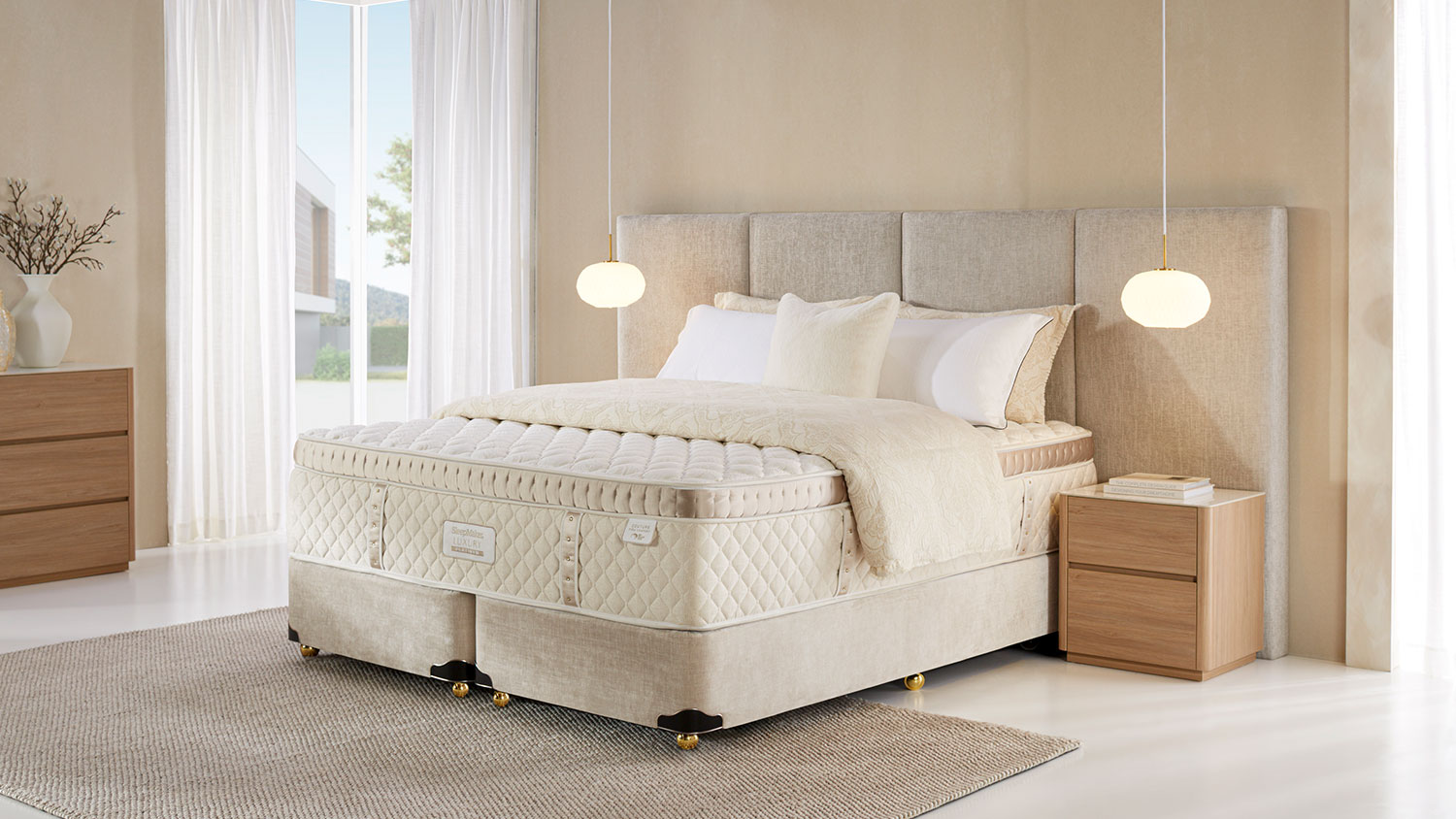 Couture Firm Super King Mattress, in luxurious bedroom setting featuring the Couture mattress.