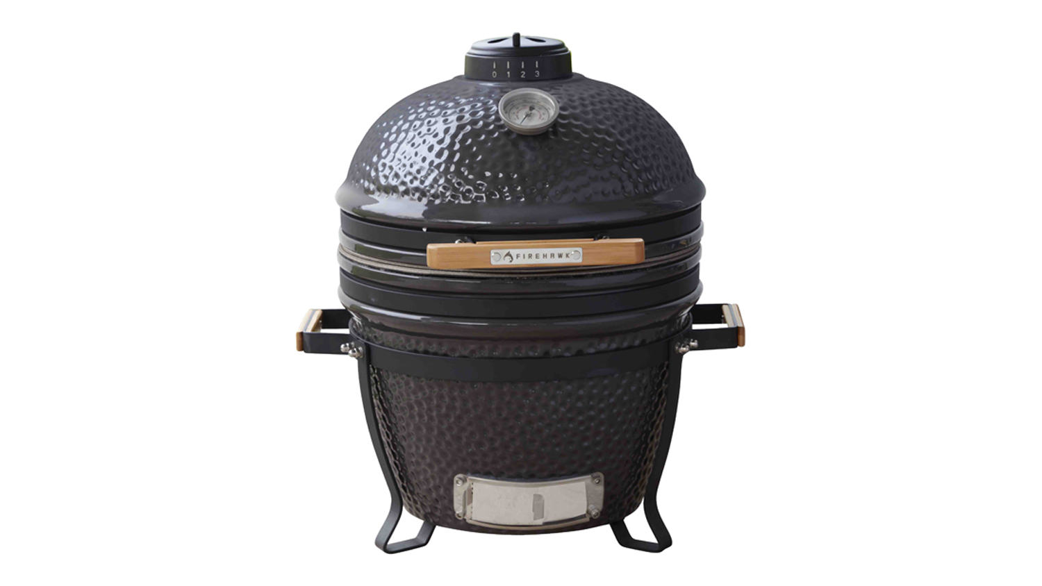 A view of a kamado ceramic bbq grill