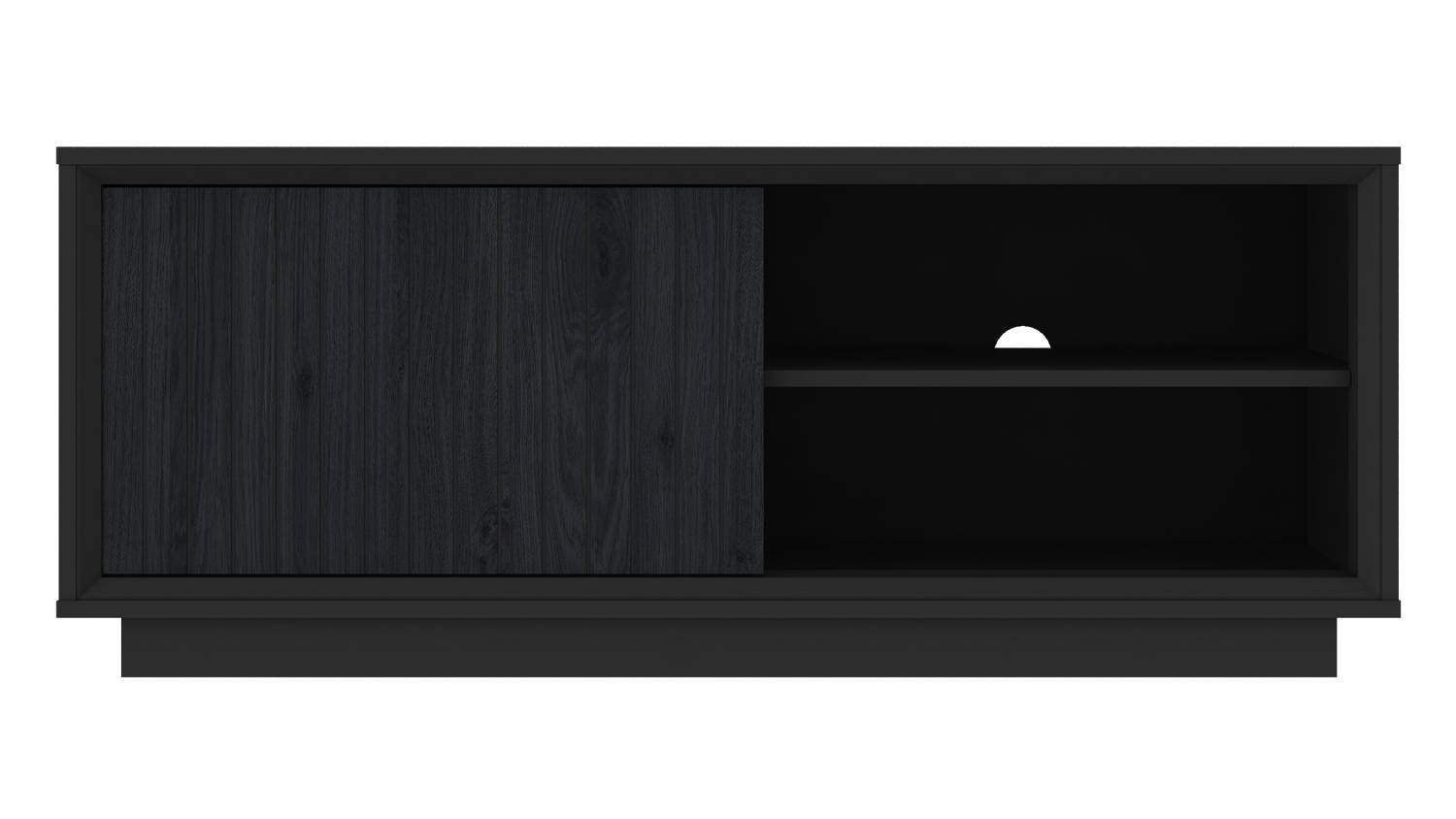 Front view of the AVS 1.2m Mia TV/AV Entertainment Centre Cabinet in Black Beaufort finish