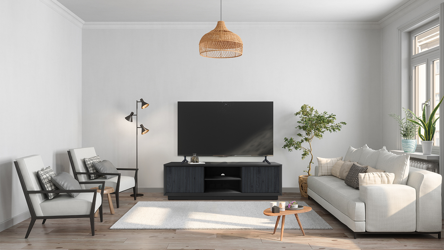 AVS 1.6m Mia TV/AV Entertainment Centre Cabinet - Black Beaufort (MIA1600BB)