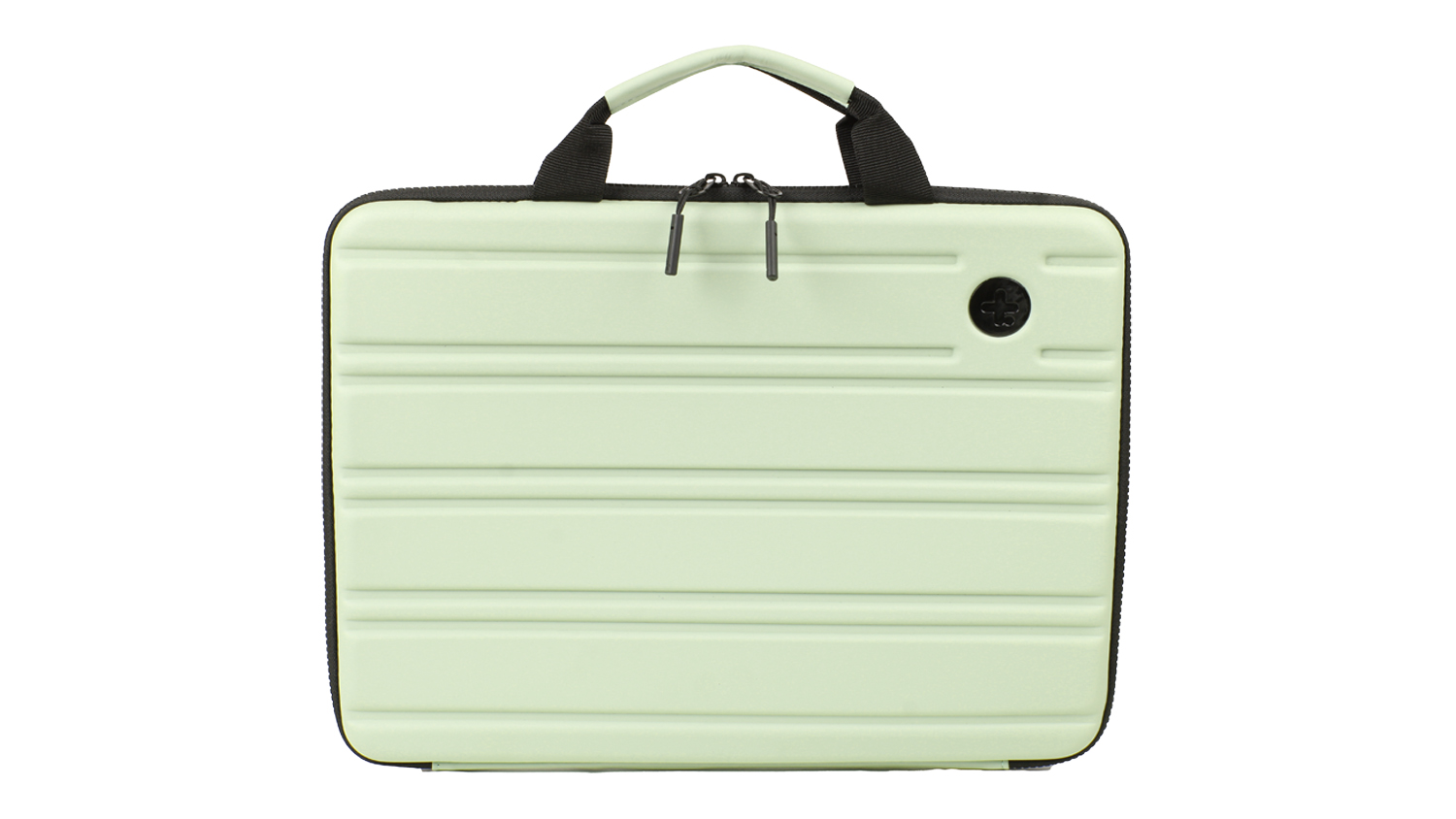 A SwissTech Turtle Shell Carry Case for 14" Laptops in a sleek green finish