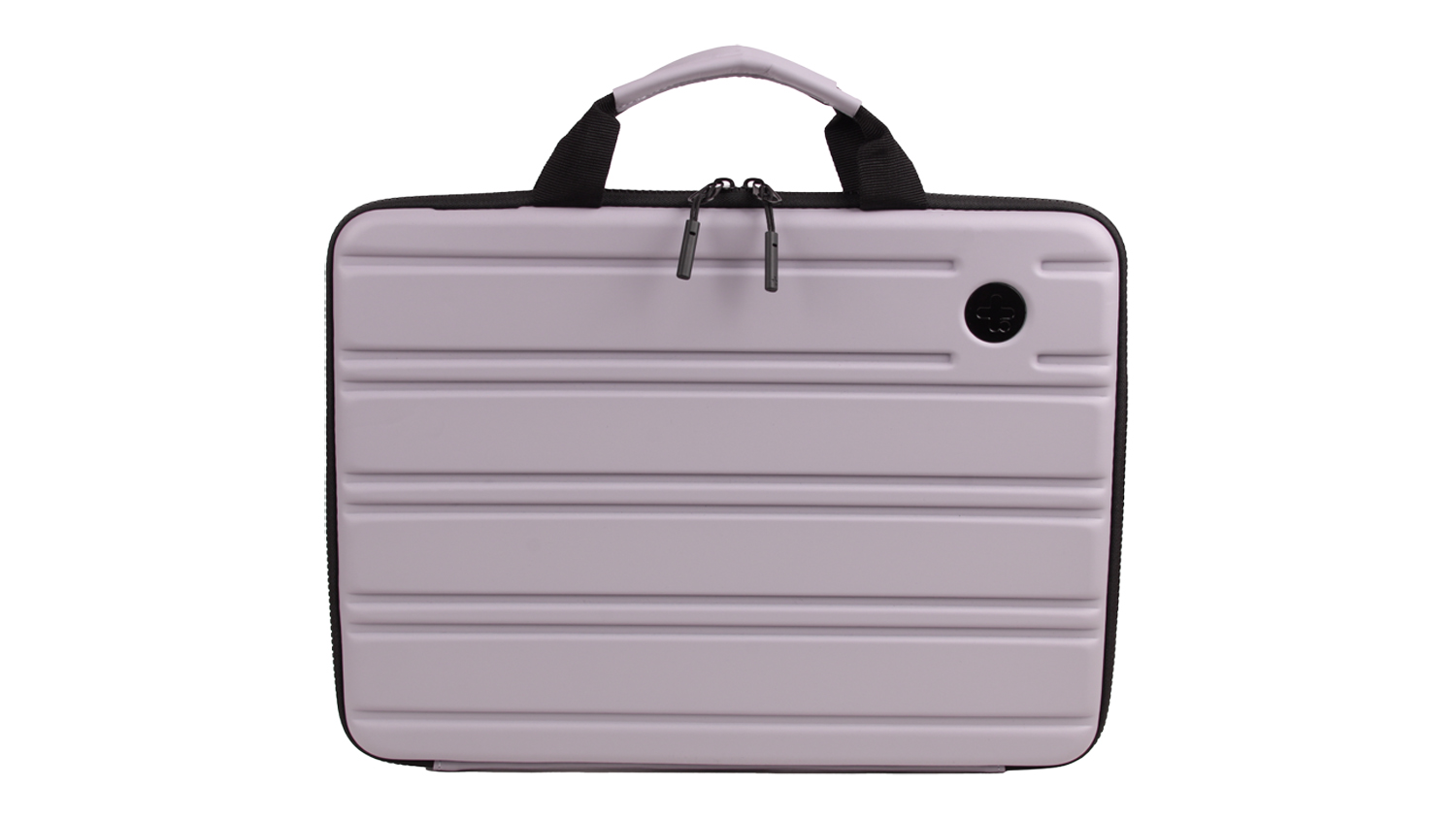 A SwissTech Turtle Shell Carry Case for 14" Laptops in a sleek lavender finish