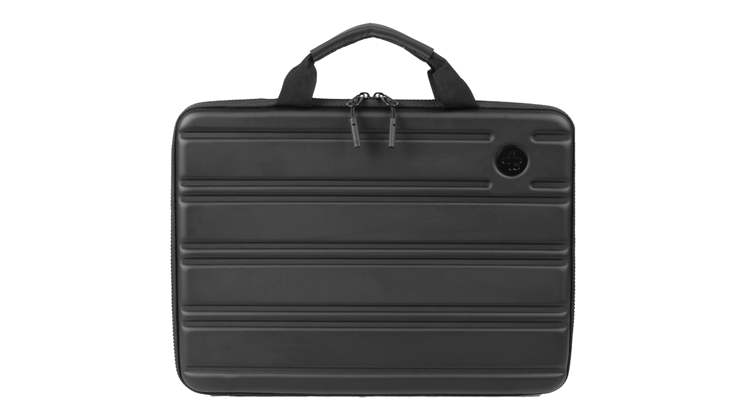 A SwissTech Turtle Shell Carry Case for 15.6" Laptops in a sleek black finish