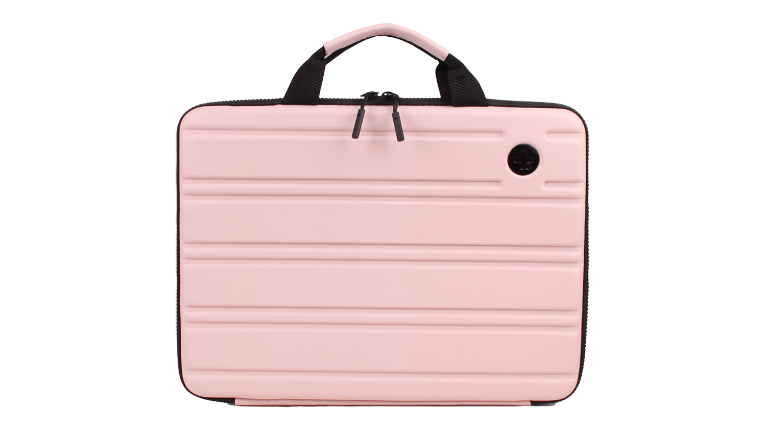 A SwissTech Turtle Shell Carry Case for 15.6" Laptops in a sleek pink finish