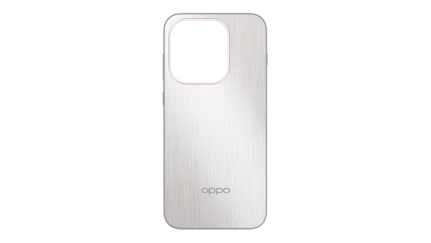 Rear view of an OPPO Magnetic Case with a sleek silver finish