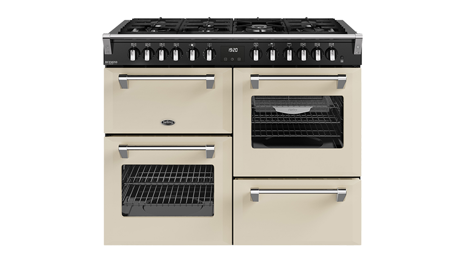 A Belling 110cm Dual Fuel Freestanding Oven with 7 Burner Gas Cooktop