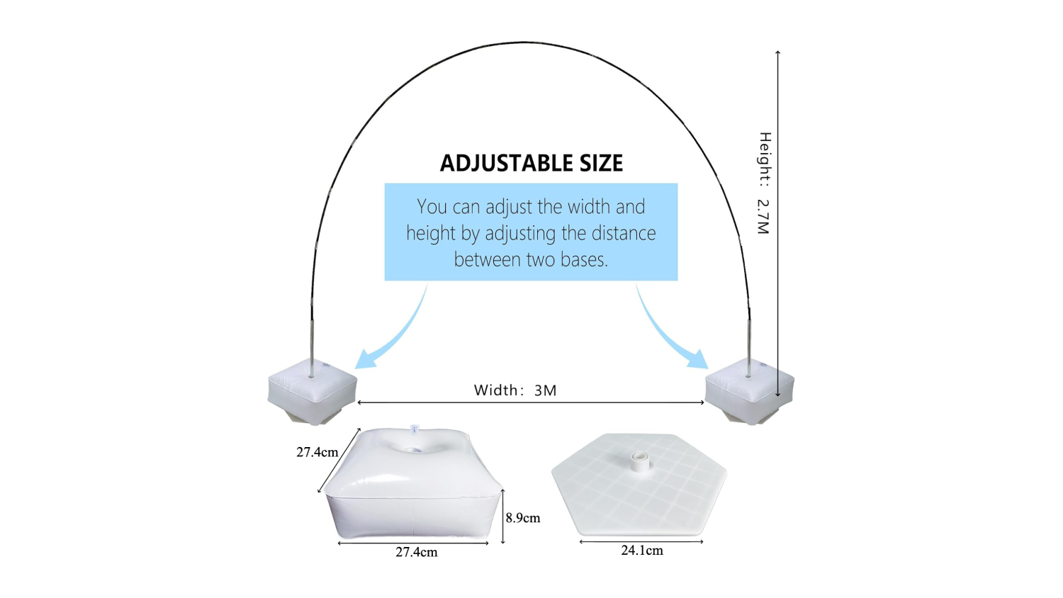 Kmall Fiberglass Balloon Arch Base 2.8 x 3.1m