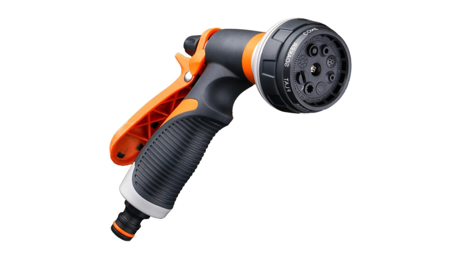 Kmall adjustable garden hose spray nozzle with 8 patterns, ergonomic grip, and thumb control design