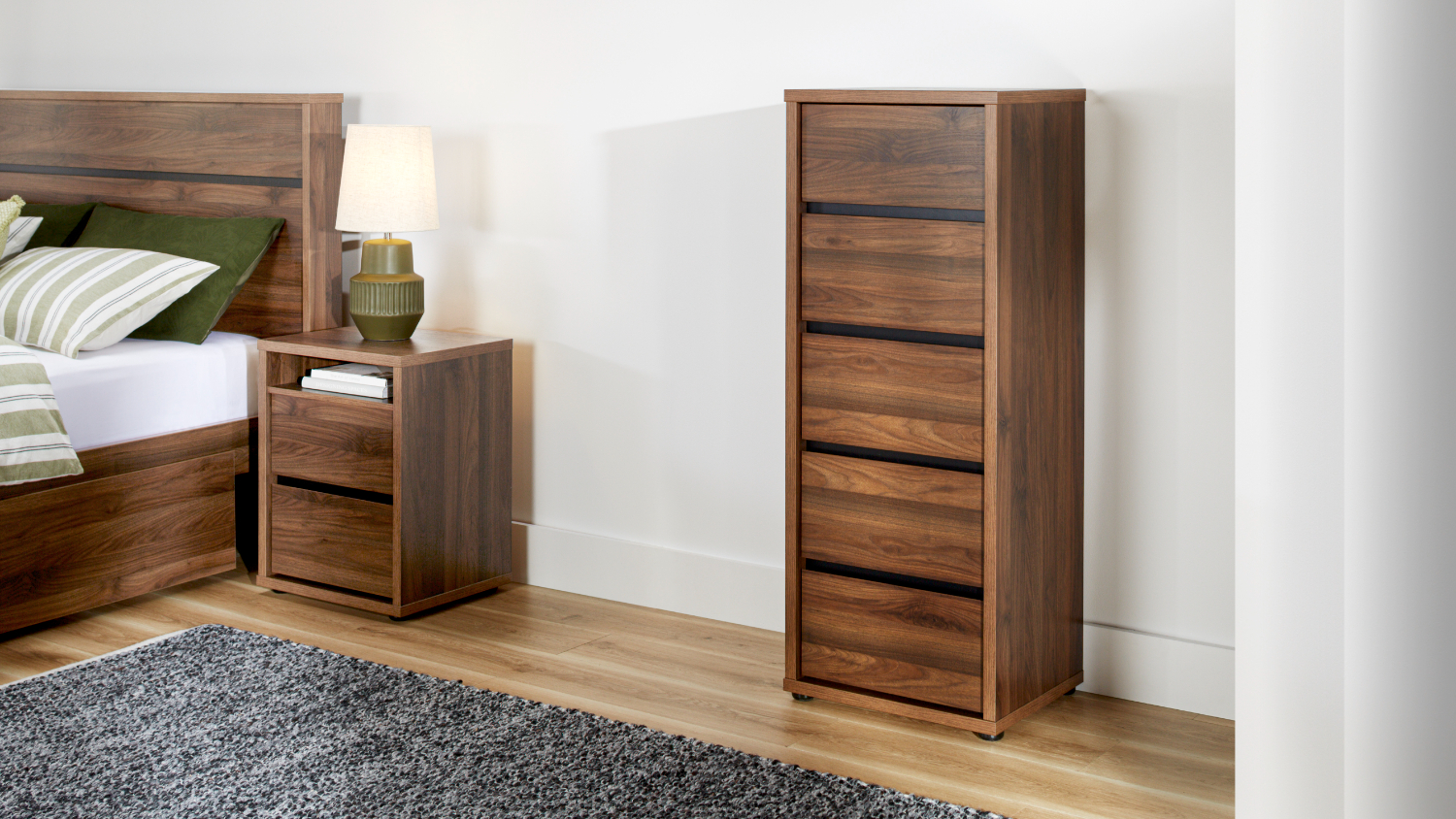 Finn 5 Drawer Slimboy - Walnut