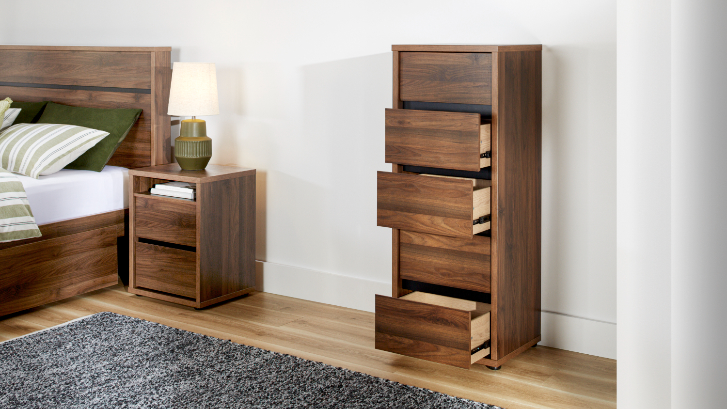 Finn 5 Drawer Slimboy - Walnut