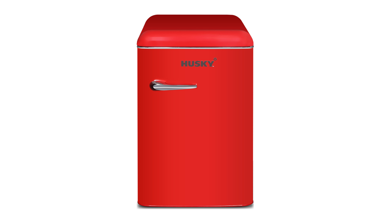 A front view of the Husky Bar Fridge