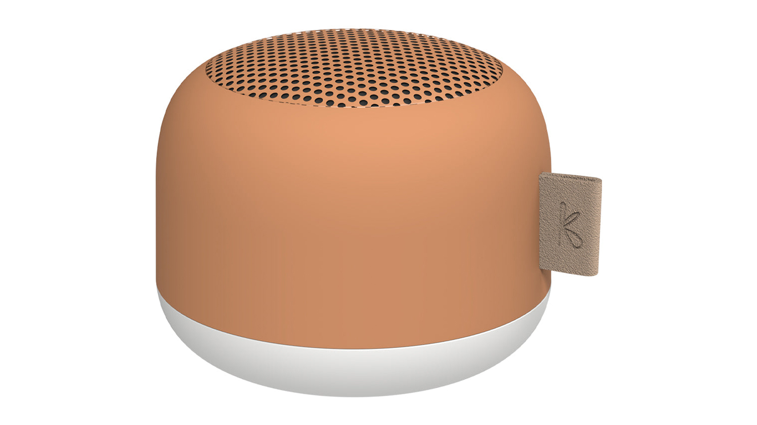 A Kreafunk aLIGHT Portable Bluetooth Speaker in stylish waffle orange colour