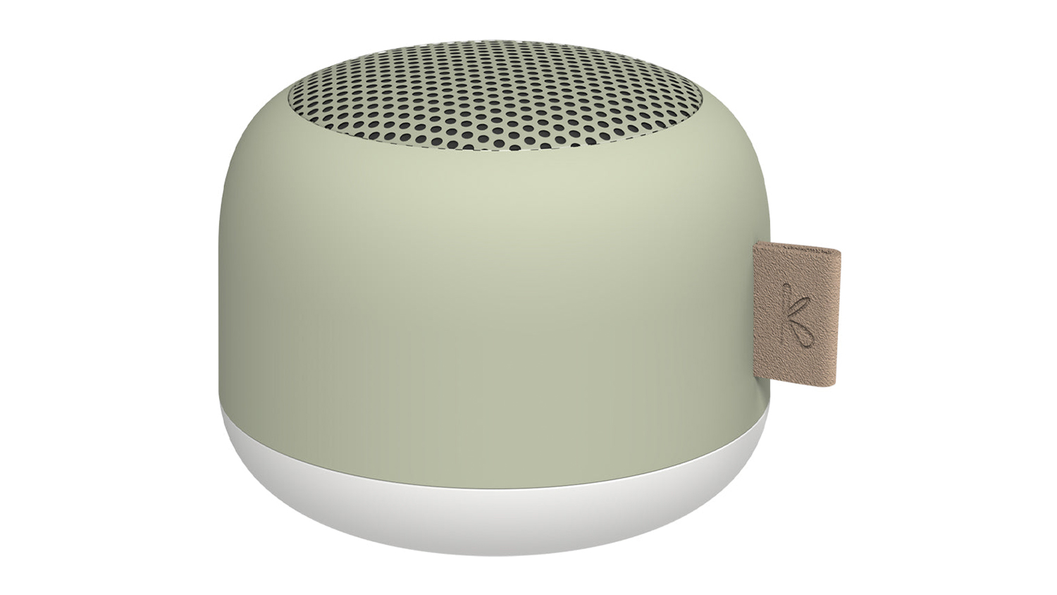 A Kreafunk aLIGHT Portable Bluetooth Speaker in stylish dusty olive colour