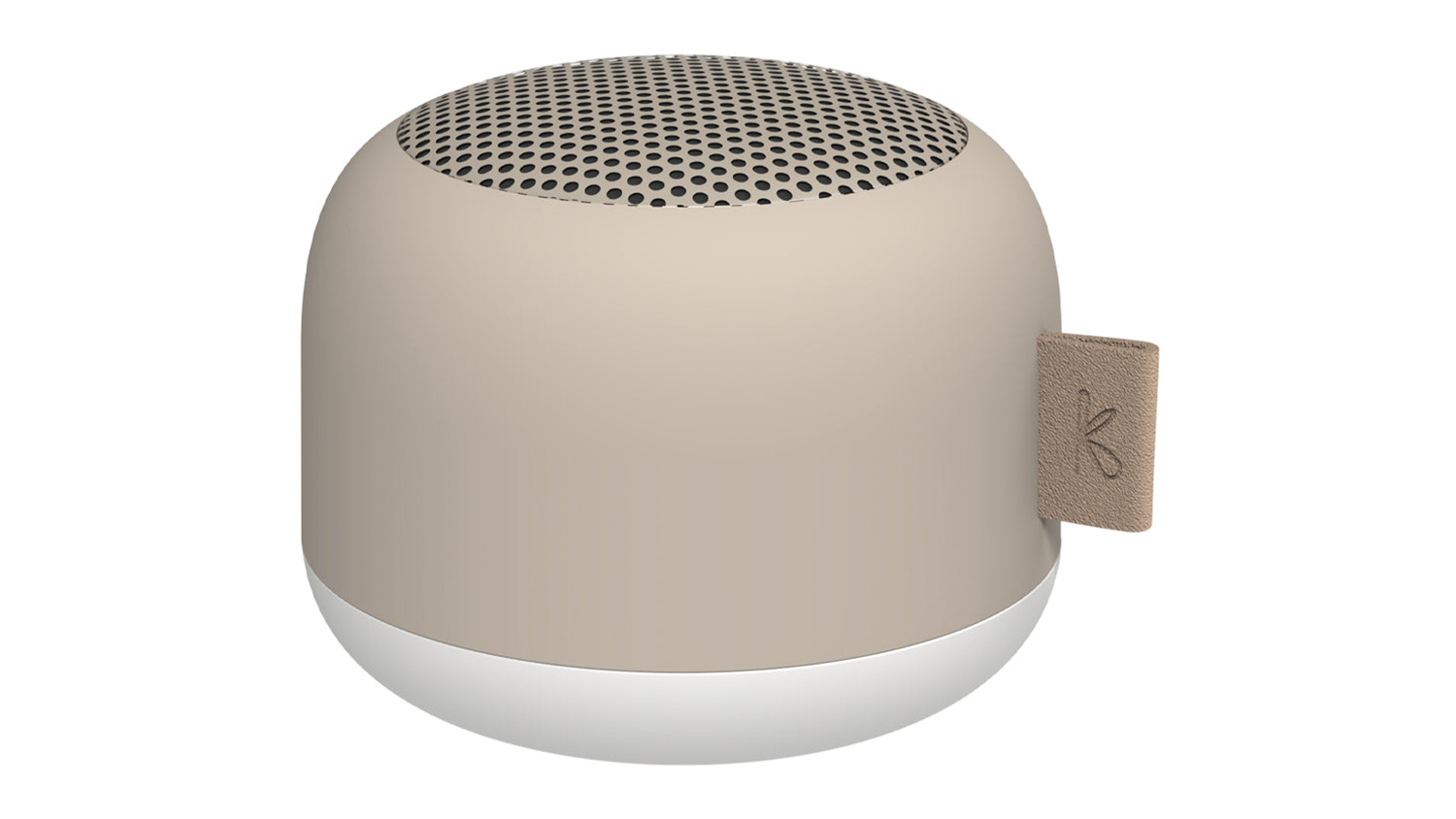 A Kreafunk aLIGHT Portable Bluetooth Speaker in stylish ivory sand colour