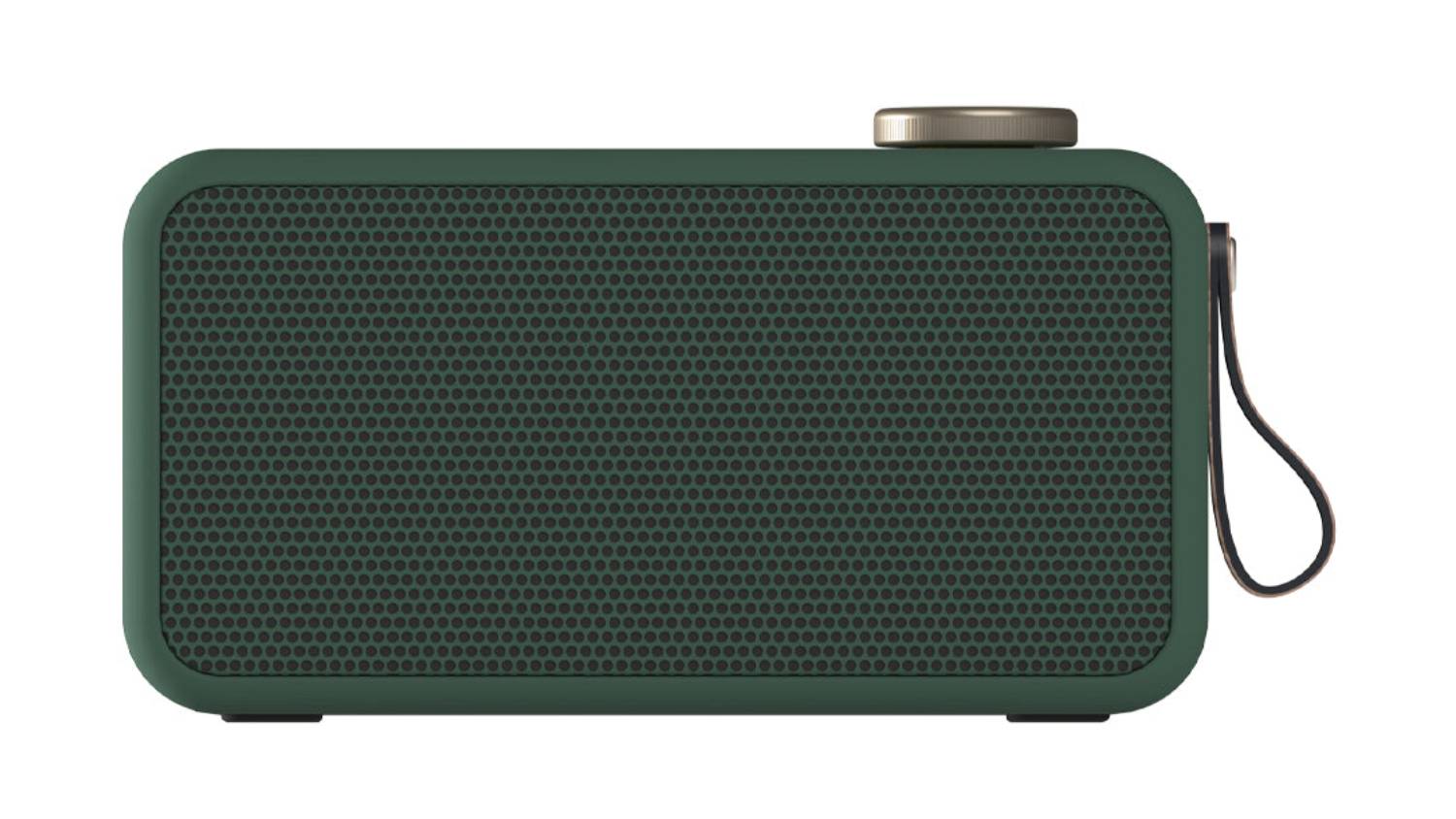 Front view of the Kreafunk aTUNE 2 Multifunctional Bluetooth Speaker in green, featuring a rectangular shape