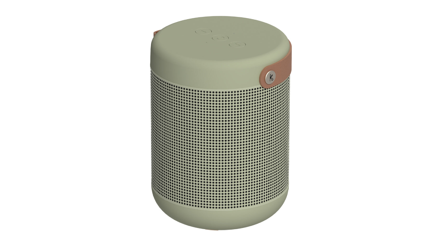 A left-angle view of the Kreafunk aMAJOR 2 portable Bluetooth speaker