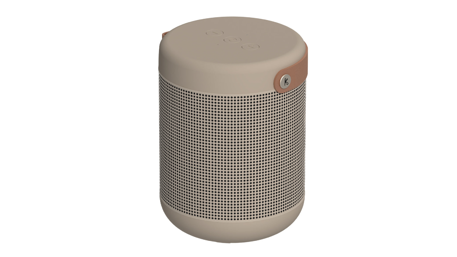 A left-angle view of the Kreafunk aMAJOR 2 portable Bluetooth speaker