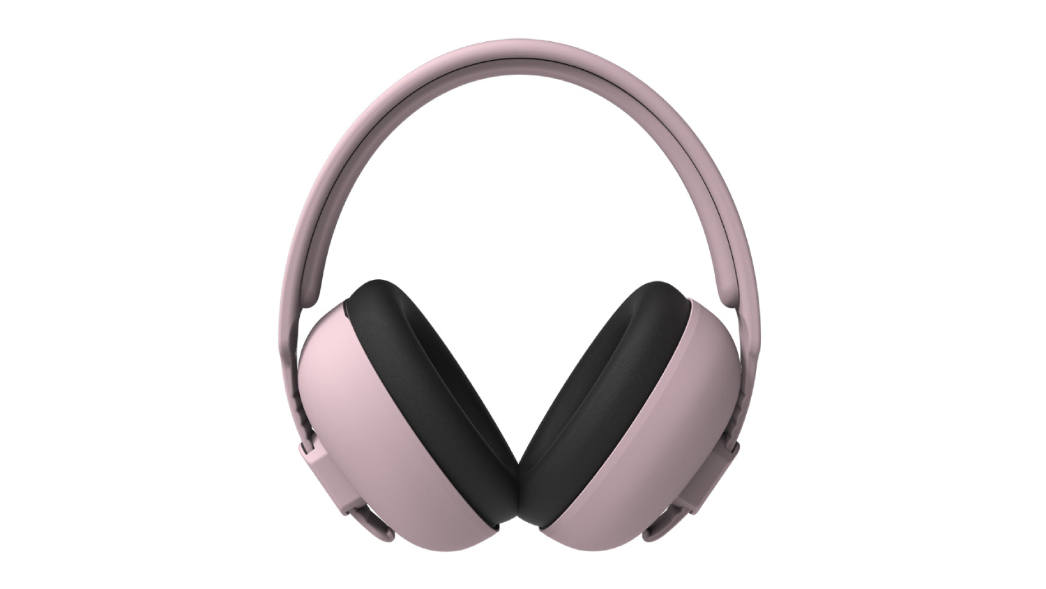 A front view of a noise-cancelling protective earmuffs