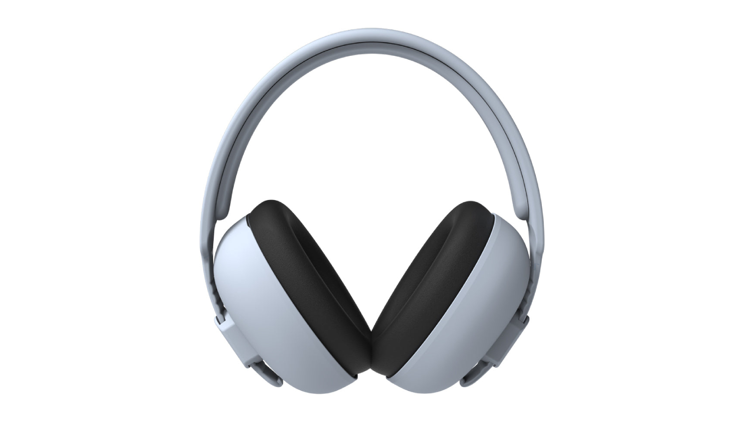 A front view of a noise-cancelling protective earmuffs