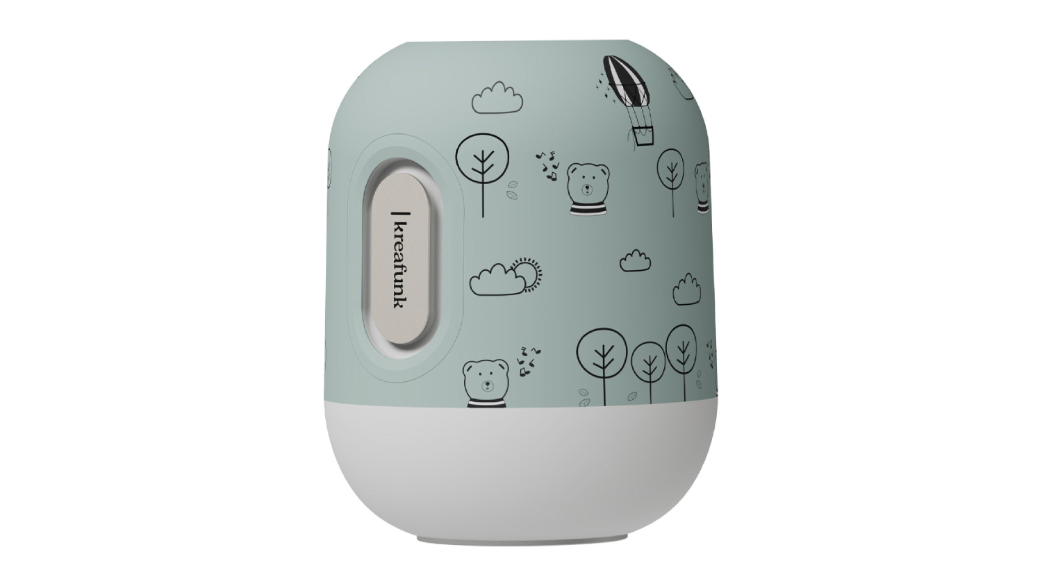 A left-angled view of the Glowie Bluetooth speaker