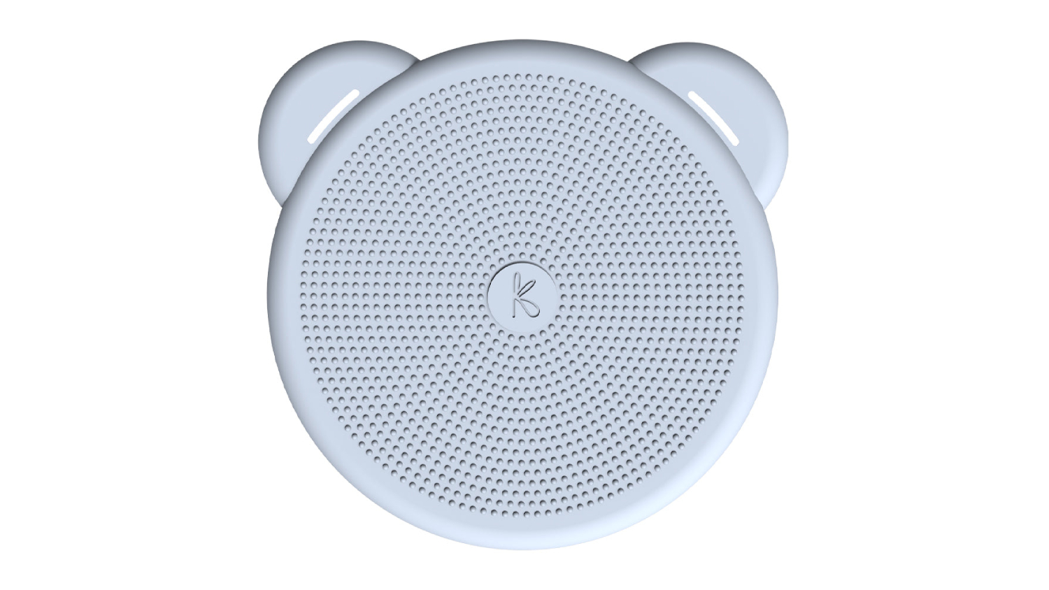 Blue Kreafunk wireless charging pad with textured surface and two rounded ear-like shapes at the top