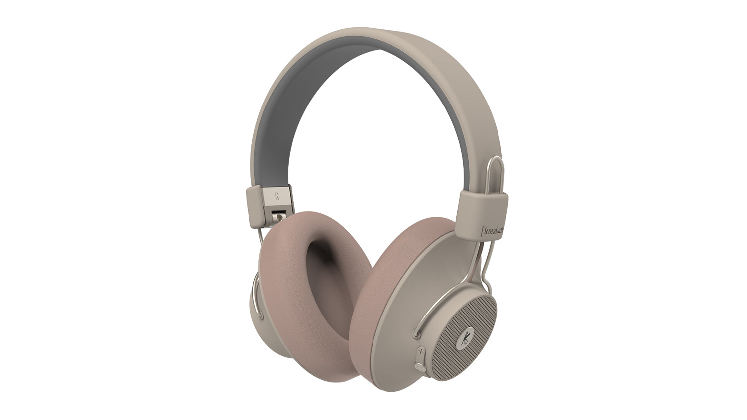 Kreafunk aBEAT Qi Bluetooth Over-Ear Headphones in stylish sand colour