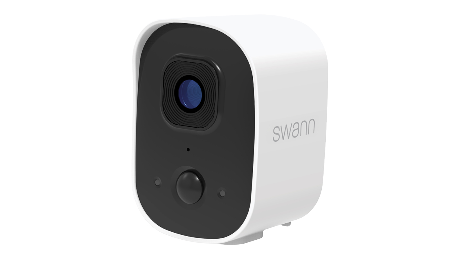 A Swann EVO 2K Indoor/Outdoor Wireless Security Camera in a stylish white finish