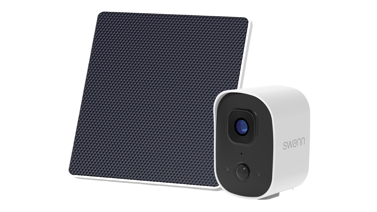 A Swann EVO 2K Indoor/Outdoor Wireless Security Camera with Solar Panel