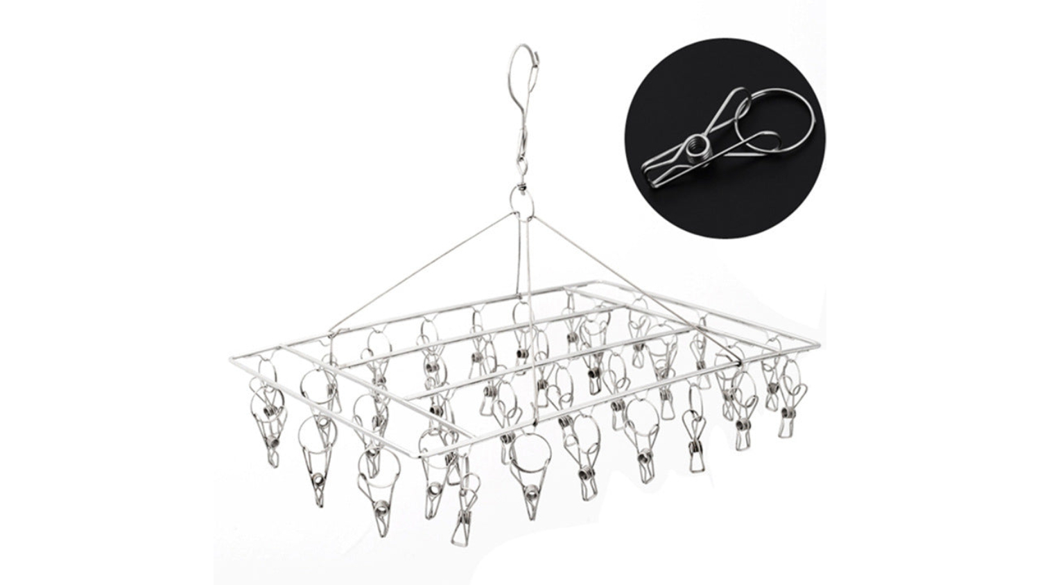Kmall Stainless Steel Clothes Rack with Pegs 2pcs.
