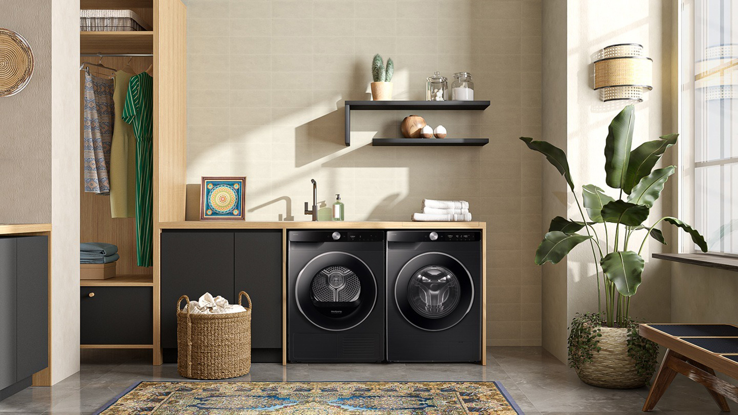 Samsung 9kg Front Loader Smart AI Washing Machine - Black (WW90DG6U34LBSA)
