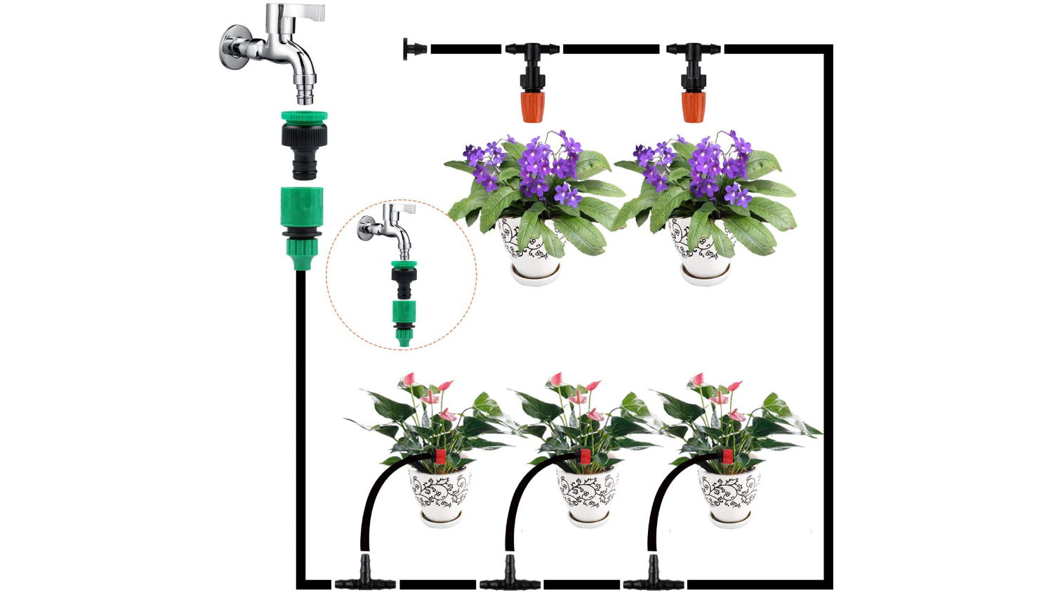 Kmall Drip Irrigation Hose Kit 148pcs.