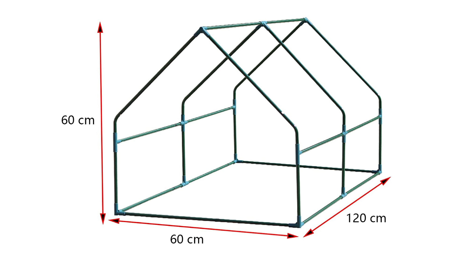 Kmall Miniature Greenhouse with Roll-Up Door 120 x 60 x 60cm