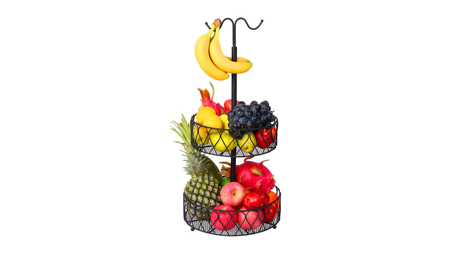 Kmall 2-Tier Fruit Basket with Banana Hanger