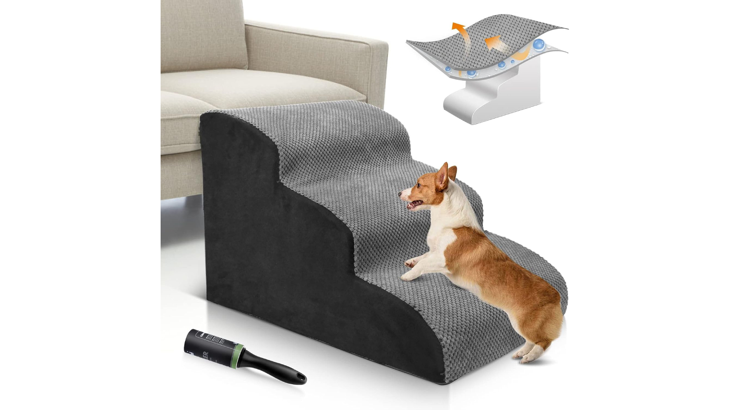 Kmall High Density Foam Pet Stairs 60 x 40 x 40cm